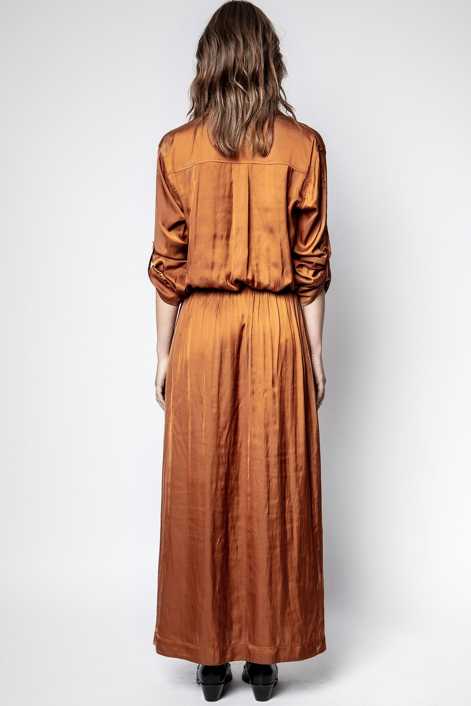 Radial Satin Dress - Women’s long, floaty dress.